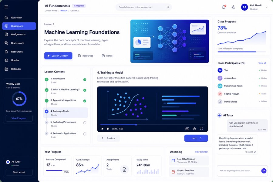 AI learning hub collaborative interface